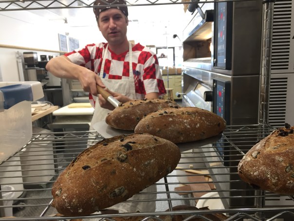 Tyler unloading bread